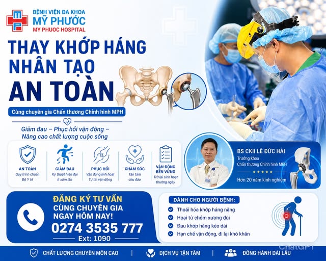 Thay khớp háng nhân tạo an toàn – Phục hồi vận động, nâng tầm cuộc sống