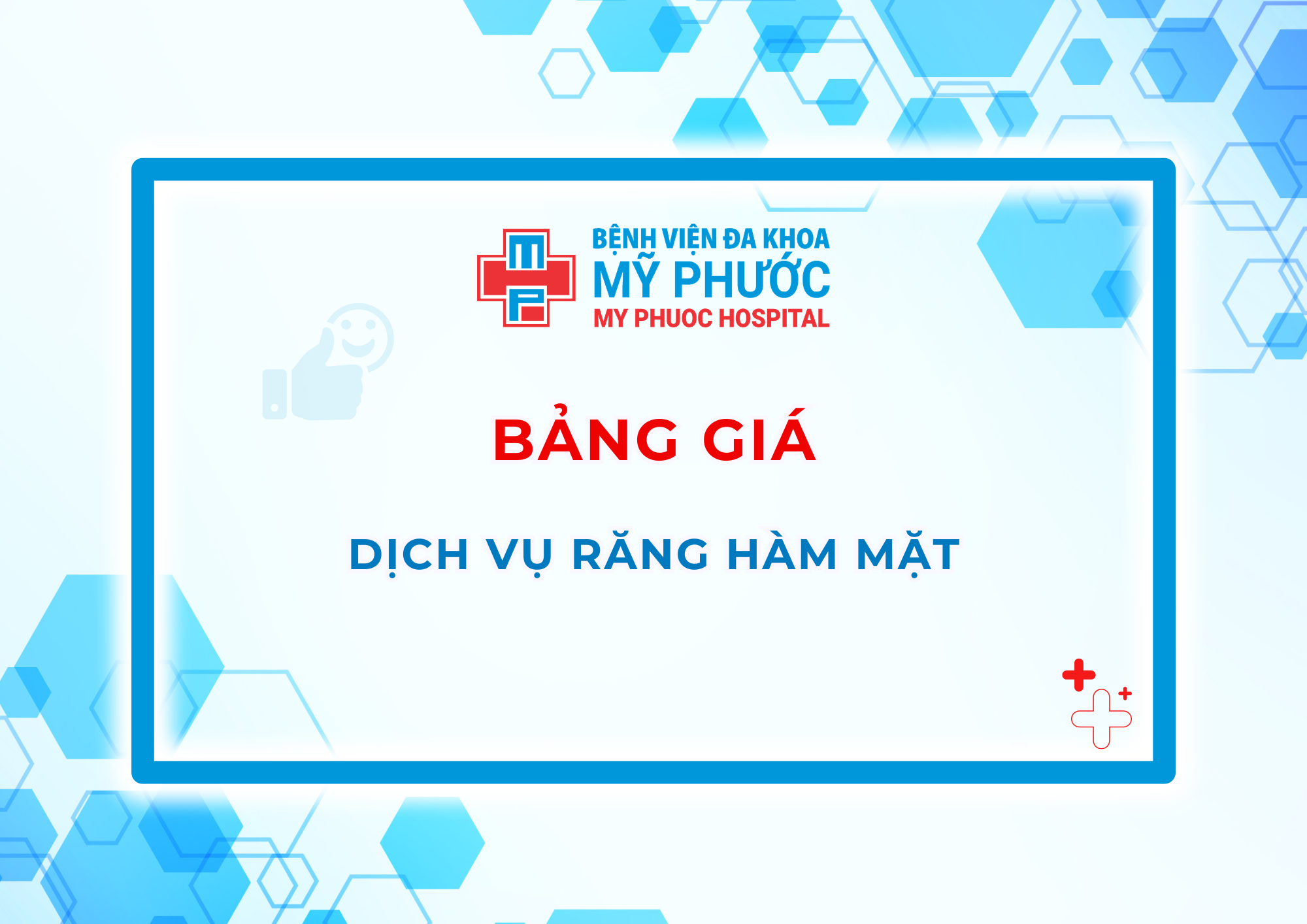 Bảng giá dịch vụ Răng hàm mặt