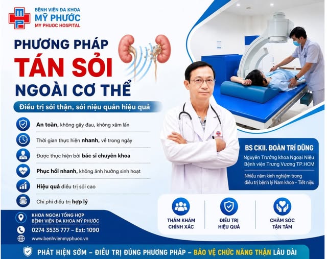 Tán sỏi ngoài cơ thể – Giải pháp điều trị sỏi thận, sỏi niệu quản hiệu quả, không cần phẫu thuật